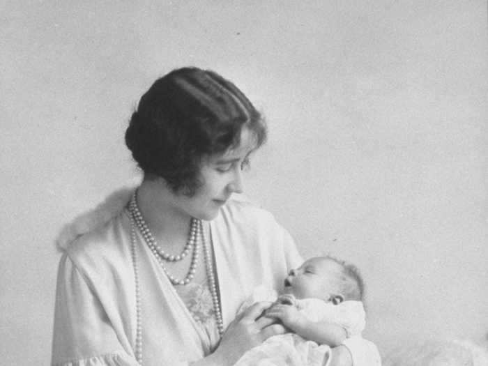 1926: The Queen was born at 2.40 a.m. on April 21, 1926, at 17 Bruton Street in London. This photo shows the newly born Princess Elizabeth with her mother the Duchess of York — later Queen Elizabeth.