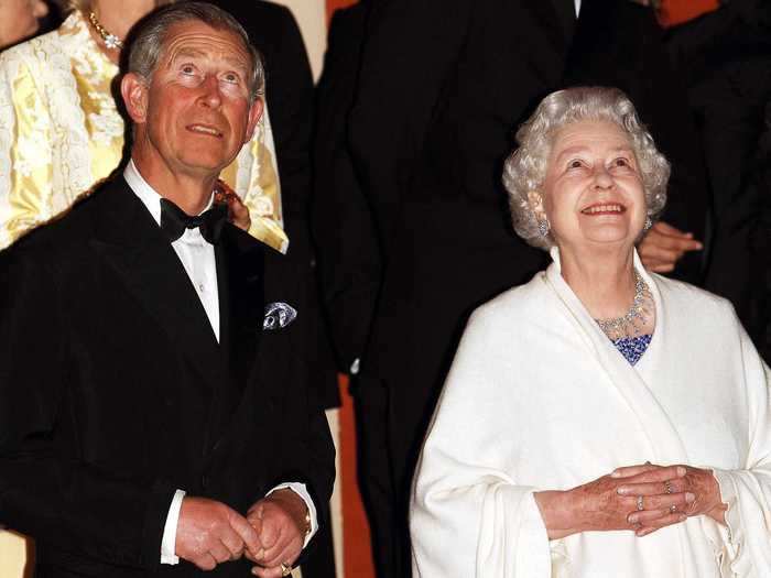 2006: The monarch celebrated her 80th birthday in 2006. A firework display, which she can be seen watching in the photo below, was put on at Kew Palace in her honour before she celebrated at a private family dinner.