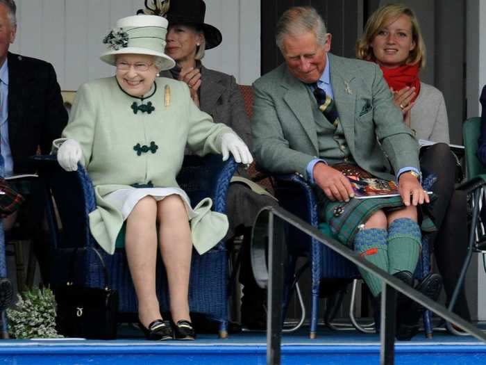 2010: This hilarious photo did the rounds in 2010. Something obviously tickled The Queen and her son, Prince Charles, as they laugh uncontrollably at the Braemar Gathering. The sporting event is known colloquially as "The Games" and attracts visitors from around the world to the small village.