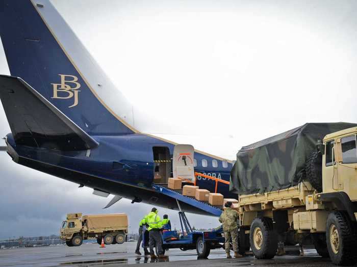 The company said 540,000 masks were flown on the aircraft, facilitated by Kamen and later purchased by New Hampshire to be distributed to healthcare workers.