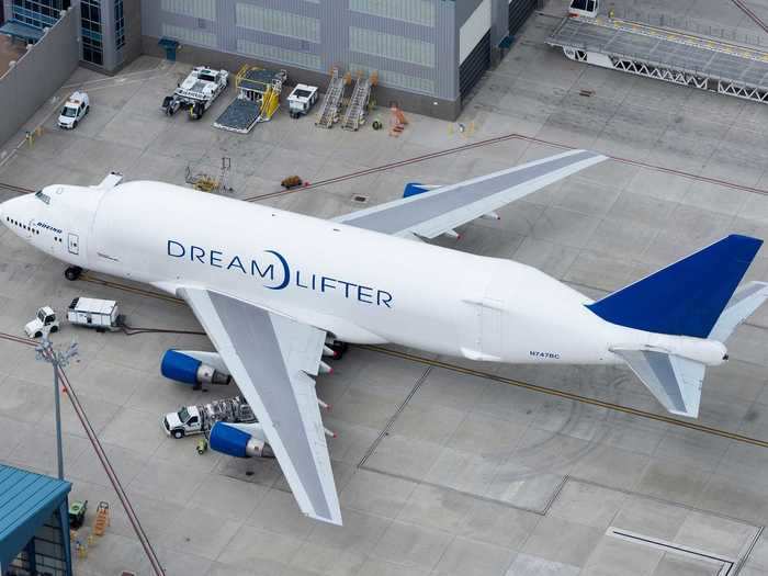 The Boeing 747-400LCF Dreamlifter.