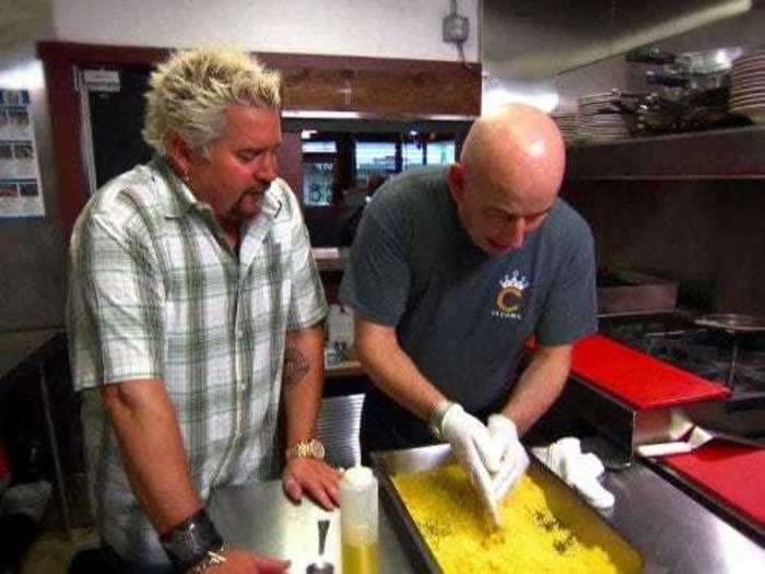 Fieri personally chooses each restaurant and dish that