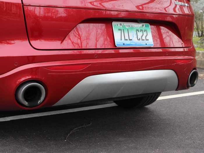 The dual exhaust pipes aren