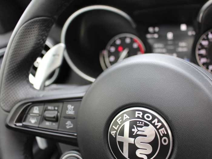 Aluminum paddle shifters are part of a Ti Sport AWD package, adding $2,500 to the sticker price.