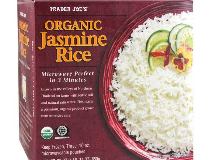 The frozen jasmine rice at Trader Joe