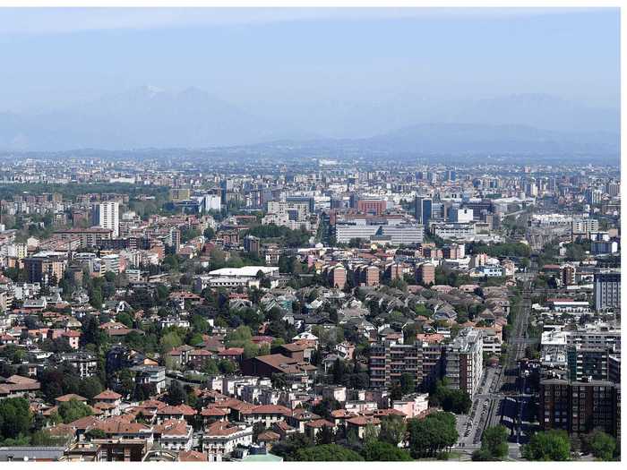 AFTER: Once traffic dropped during lockdown, so did air pollution. In response, Milan is thinking about introducing a plan to reduce car use after the pandemic to avoid a rebound, according to The Guardian.