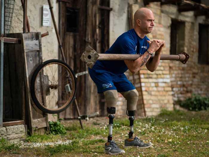 In Italy, Luca Campeotto, who was part of Team Italy in the Para Athletics European Championships and the Para Athletics World Championships, trained outside using what materials were available on April 21.