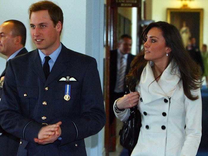 2008: Kate watched as William qualified as an RAF pilot at RAF Cranwell in 2008. It was their first public appearance together since The Sovereign