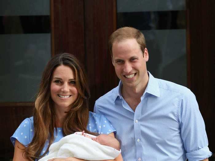 2013: A year later, the couple emerged from the Lindo Wing of St. Mary