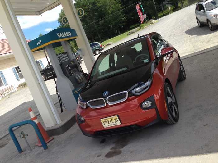 My i3 tester car had a range-extender option that paired a small gas motor with the EV drivetrain. When the battery was drained, the motor kicked on to generate more electricity.