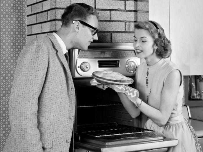 In the 1950s, the media idealized women as being happy homemakers.