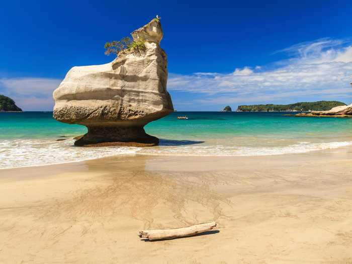 The world is home to stunning beaches and crystal clear waters, like this scene in New Zealand.