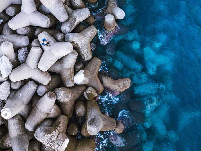 When mother nature and man-made structures meet, the effect is always stunning. This jetty on the Amalfi coast in Italy is the perfect example.