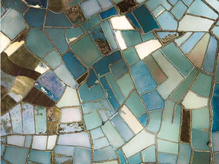 These Chinese rice fields resemble a stained-glass window.