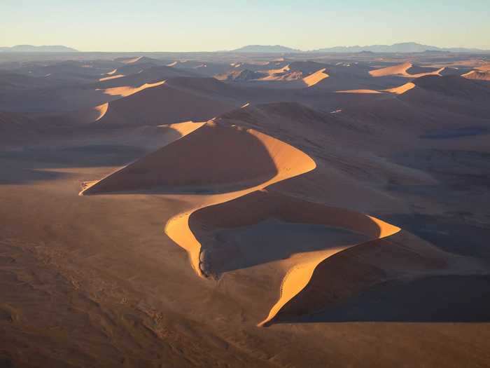 Some land formations like the famous pitchfork dune in the Namibia desert can also be a breathtaking example of nature at its best.