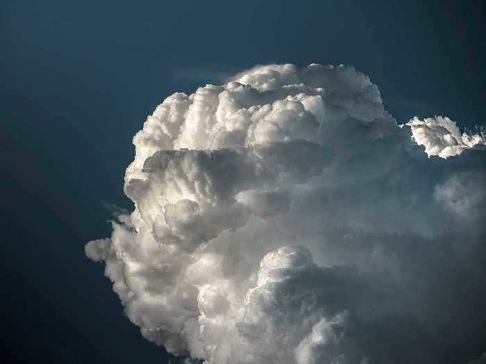 Clouds are a gorgeous contrast against a deep blue sky.