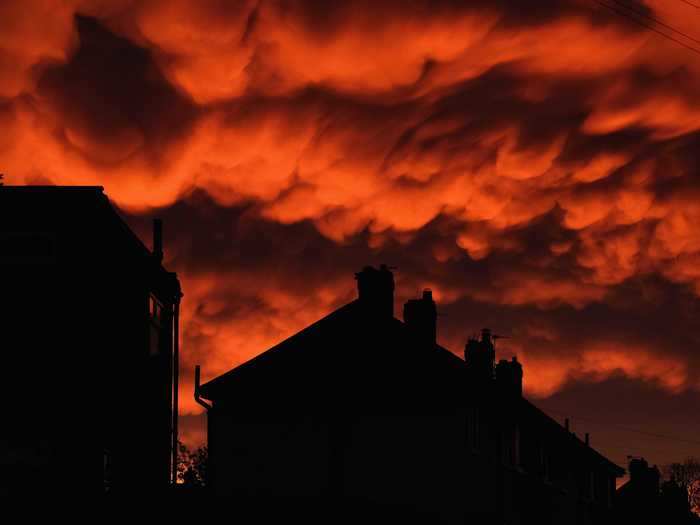 Captured at the right moment, mammatus clouds can make the sky look like it