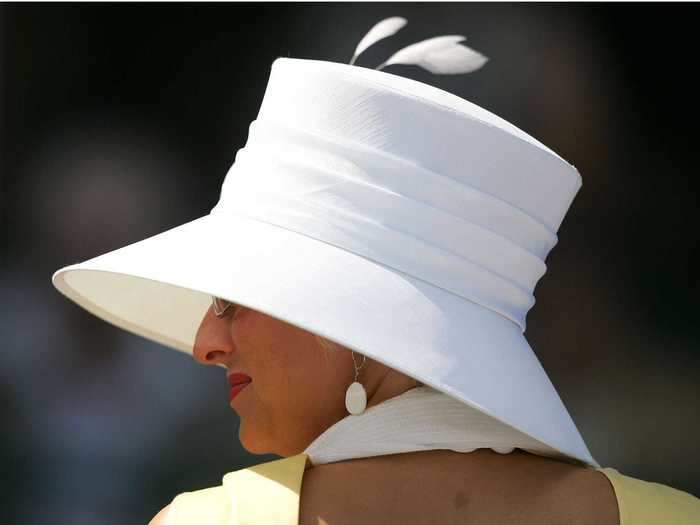 This pure white hat, spotted in 2008, had a strikingly chic silhouette.