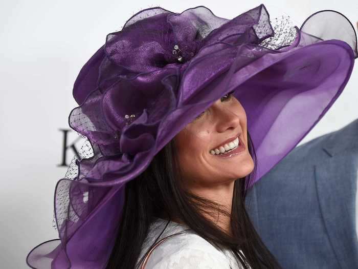 Actress Cassandra Jean was one of the few to stray from pastel spring colors with her 2016 Kentucky Derby hat.