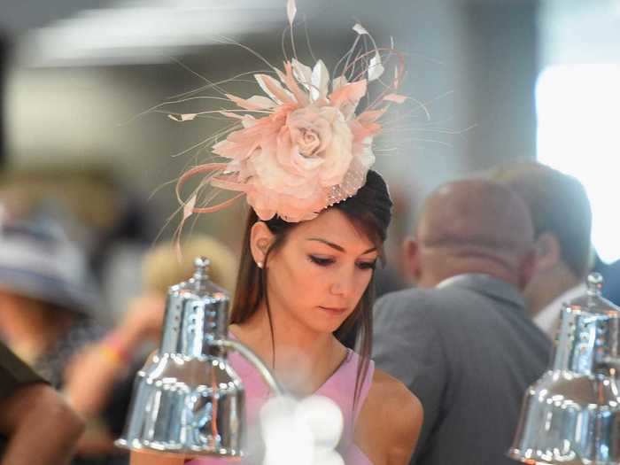 One Derby-goer wore an exquisite hat that resembled more of a peony perched on the side of her head.