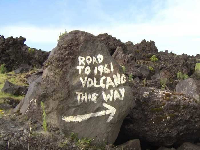 Tourists can climb the active volcano on their visit. This peaceful, quiet settlement was almost destroyed in 1961 when the volcano erupted and sent lava spewing down the mountains.