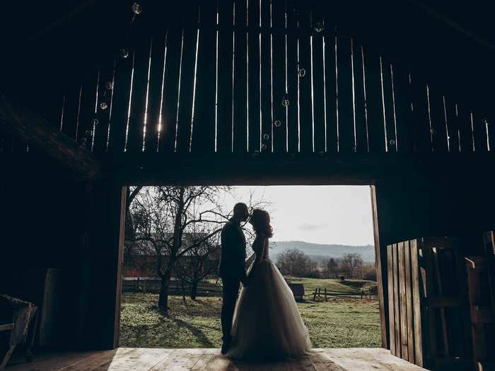 Barns were the second most popular venue choice for couples last year.