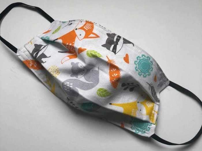 Patterned cotton face mask and filter by PartyKatDesigns