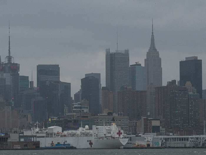 April 23: The Comfort is still in port in New York City, even though Trump said it will be leaving as soon as possible.