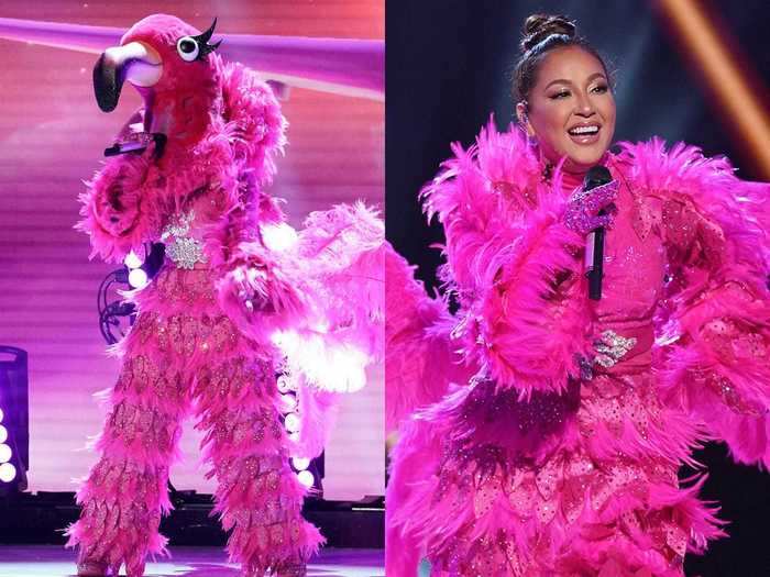 In third place was Adrienne Bailon as the Flamingo.