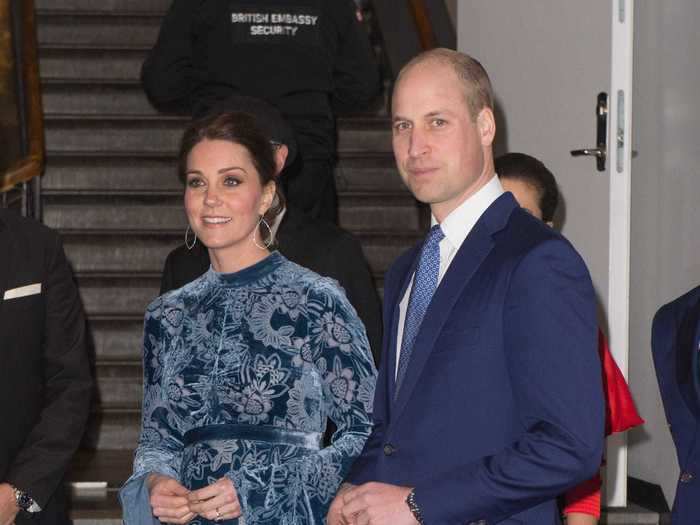 During a 2018 visit to Sweden, Kate Middleton and Prince William coordinated in blue outfits again.