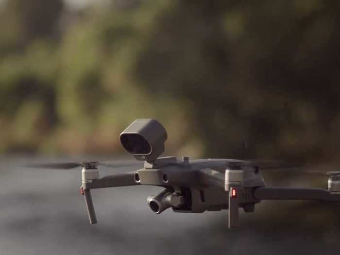 The new drones, which have voice capabilities, fly around the city and play a message from the mayor telling people to stop gathering and go home.