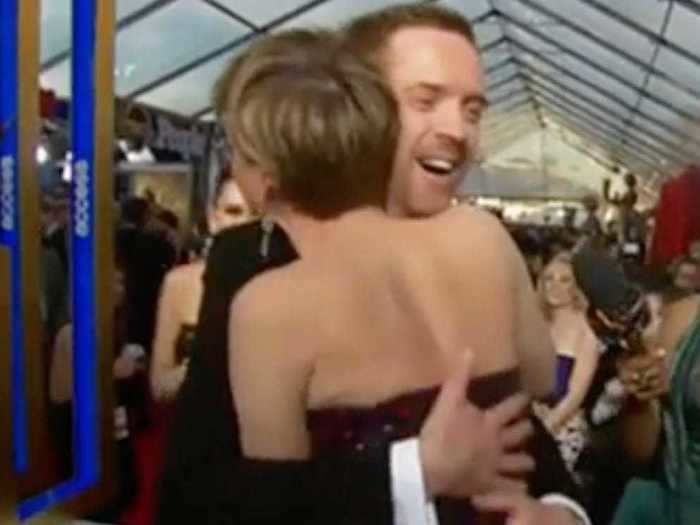 Jennifer Lawrence tried to be cool in front of Damien Lewis.