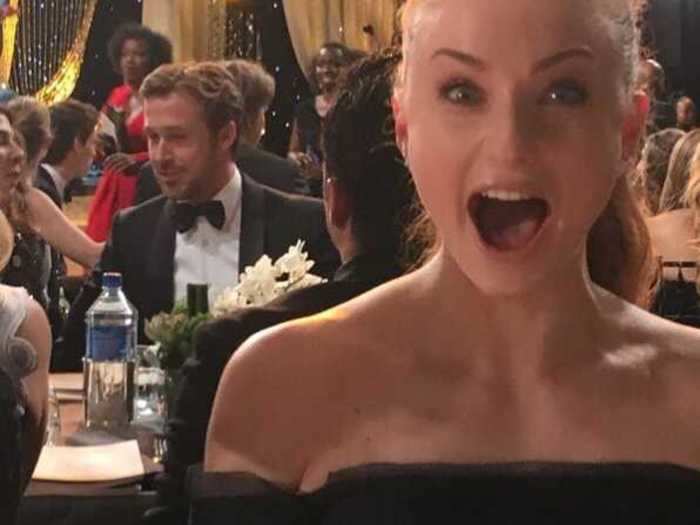 Sophie Turner admired Ryan Gosling from afar.