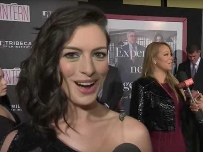 Anne Hathaway was excited just to be near Mariah Carey.