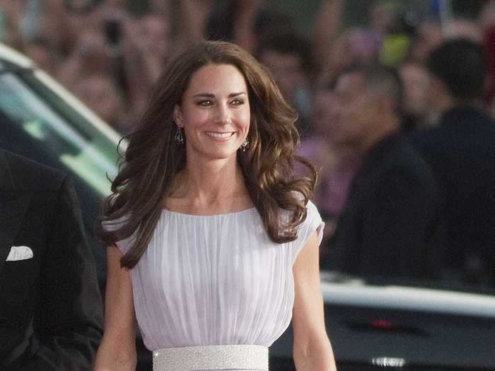 The following month, Middleton attended a BAFTAs reception in a lilac dress by Alexander McQueen.