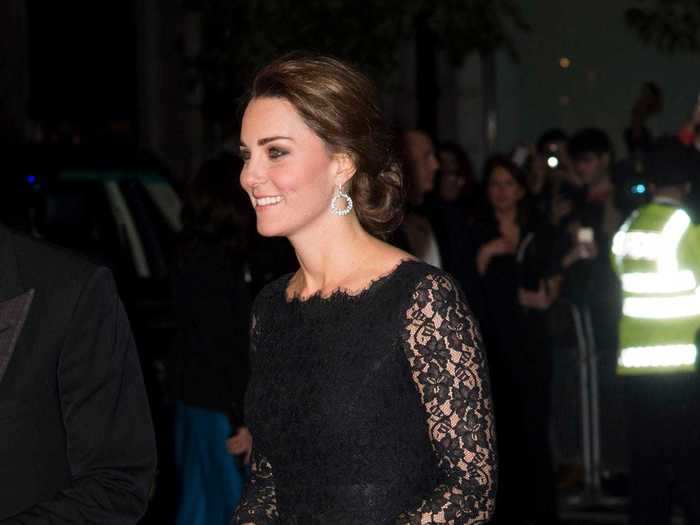 The next month, the duchess donned a black lace gown for ITV