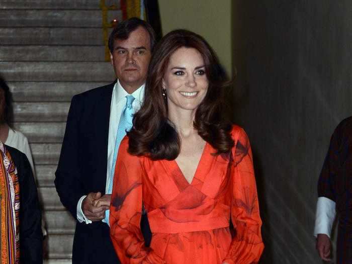 That same week, she wore a flowy red gown to the Taj Hotel in Thimphu, Bhutan.