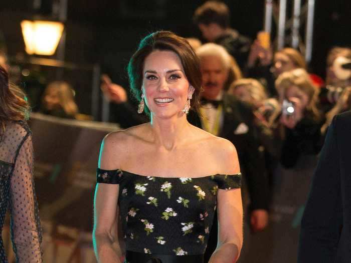 At the BAFTAs in February 2017, she rocked an off-the-shoulder design by Alexander McQueen.