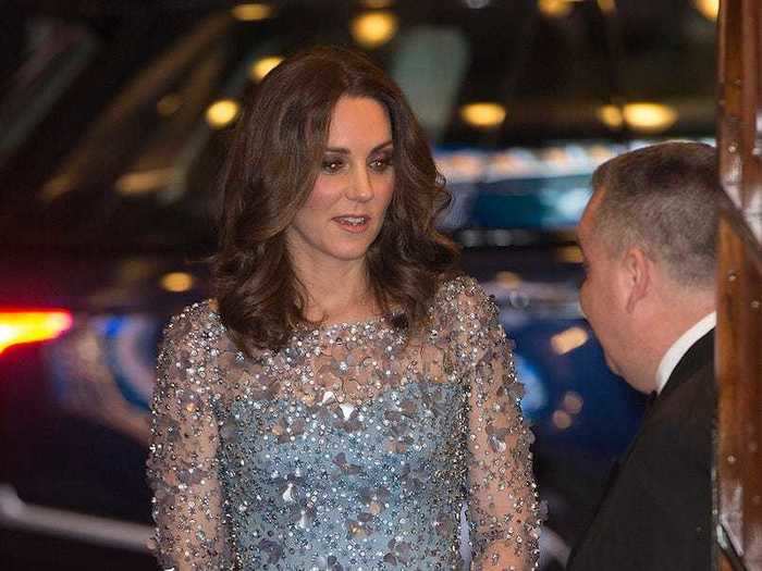 The duchess went with an icy-blue gown at ITV