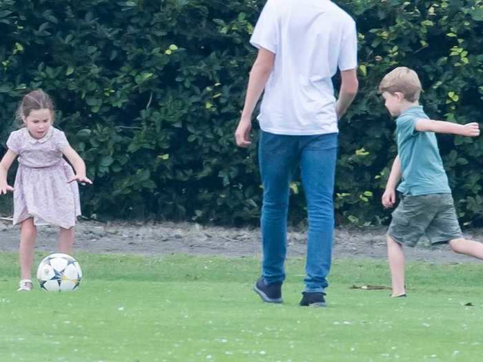 The pair faced off again as they played soccer during a family day out in July 2019.