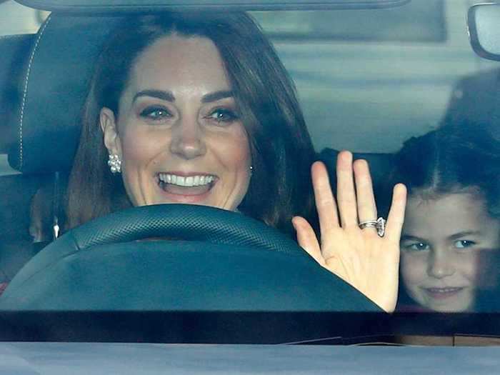 The royal gave a cheeky smile as she made her way to the royal family