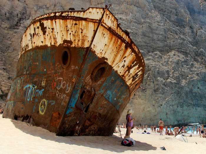 In Greece, the Ionian island of Zakynthos harbors the wreck of the MV Panagiotis. The site where it was stranded is nicknamed Navagio Beach (Shipwreck Beach).