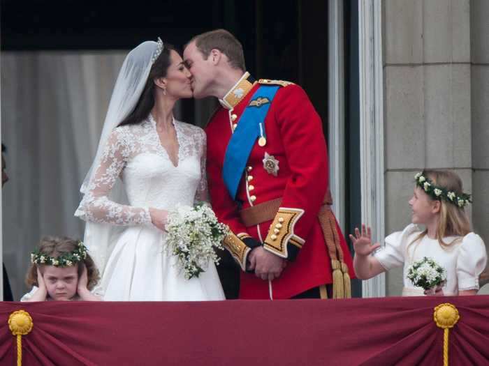 When Prince William and Kate Middleton shared their first kiss as a married couple on the balcony of Buckingham Palace, bridesmaid Grace Van Cutsem was not amused.