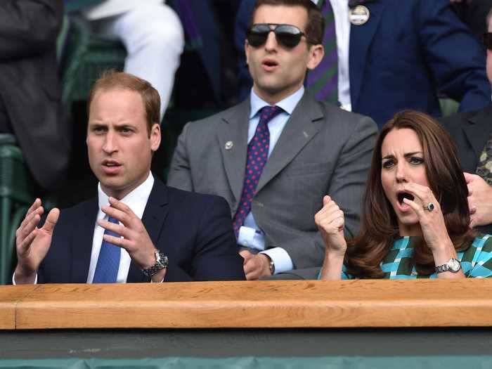 Judging by their reactions while watching Wimbledon, William and Middleton are big tennis fans.