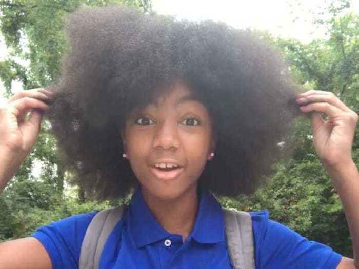 After standing up to bullies at her school who made fun of her Afro, Promise Sawyers made a video in which she said, "Don