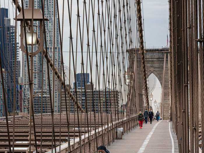 Of those continuing to use the bridge on this Thursday afternoon, most were following city and state guidelines and requirements to wear masks ...