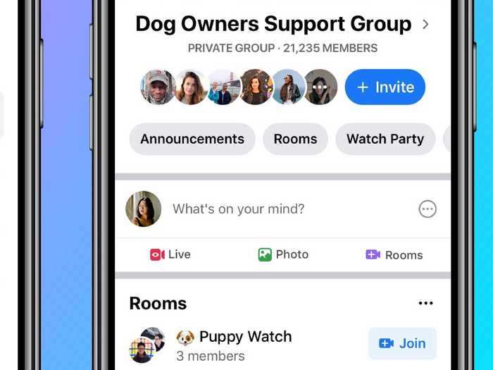 The same idea works for Facebook Groups, where members can join any room.