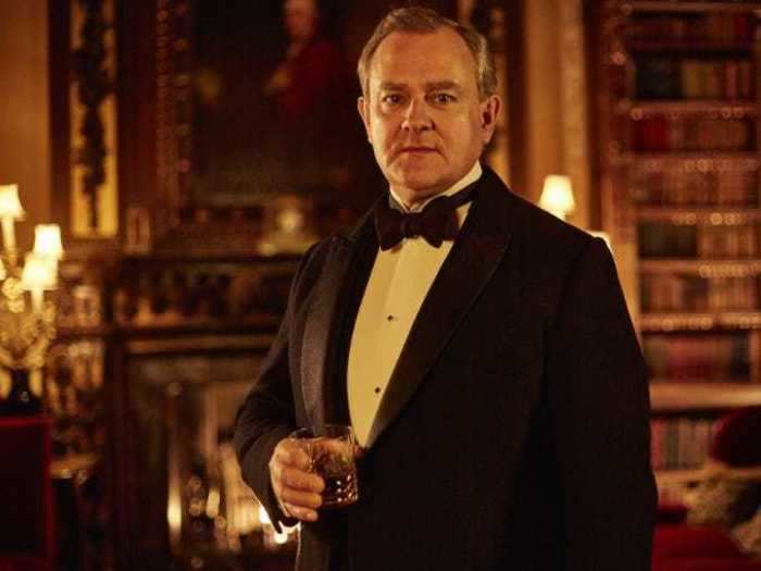 Hugh Bonneville said he keeps souvenirs from the "Downton Abbey" set in his bathroom.