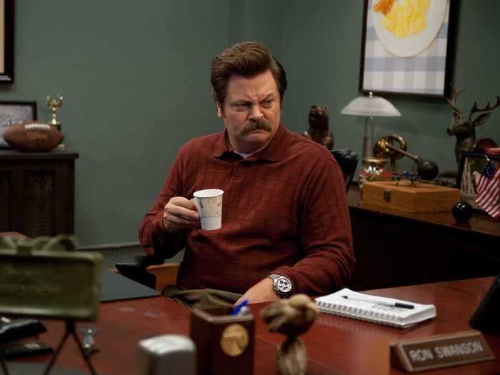 Nick Offerman said he took home a poster from Ron Swanson’s office.