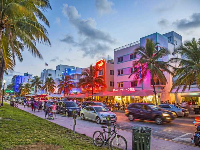 The iconic street is typically lined with traffic, people fighting for parking spots, pedestrians, and tourists dining at restaurants whose seating spills out onto the sidewalks.